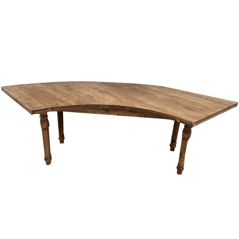 Rustic Natural Wood Serpentine Table