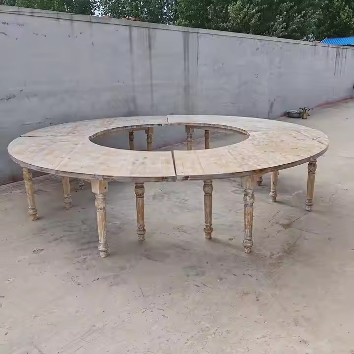Rustic Natural Wood Serpentine Table