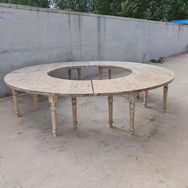 Tavolo rustico serpentino in legno naturale
