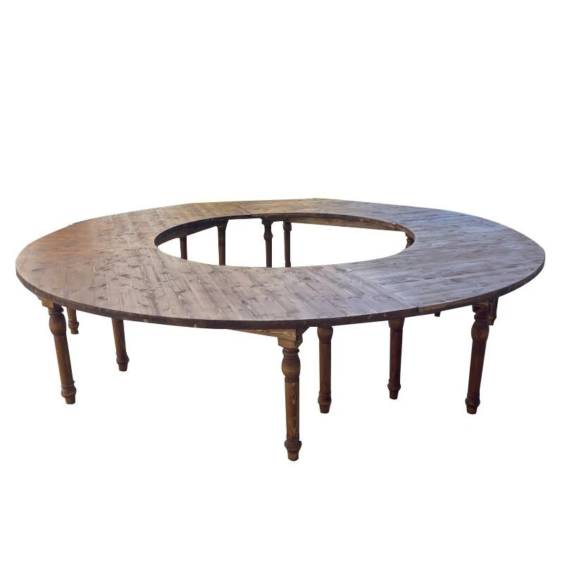 Tavolo rustico serpentino in legno naturale