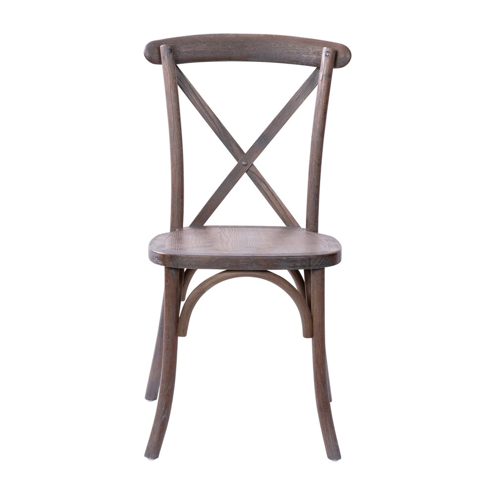 Dark Driftwood Wood CrossBack Chair