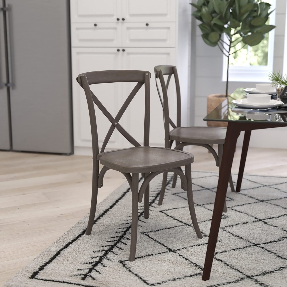 Grey Wood Crossback Chair