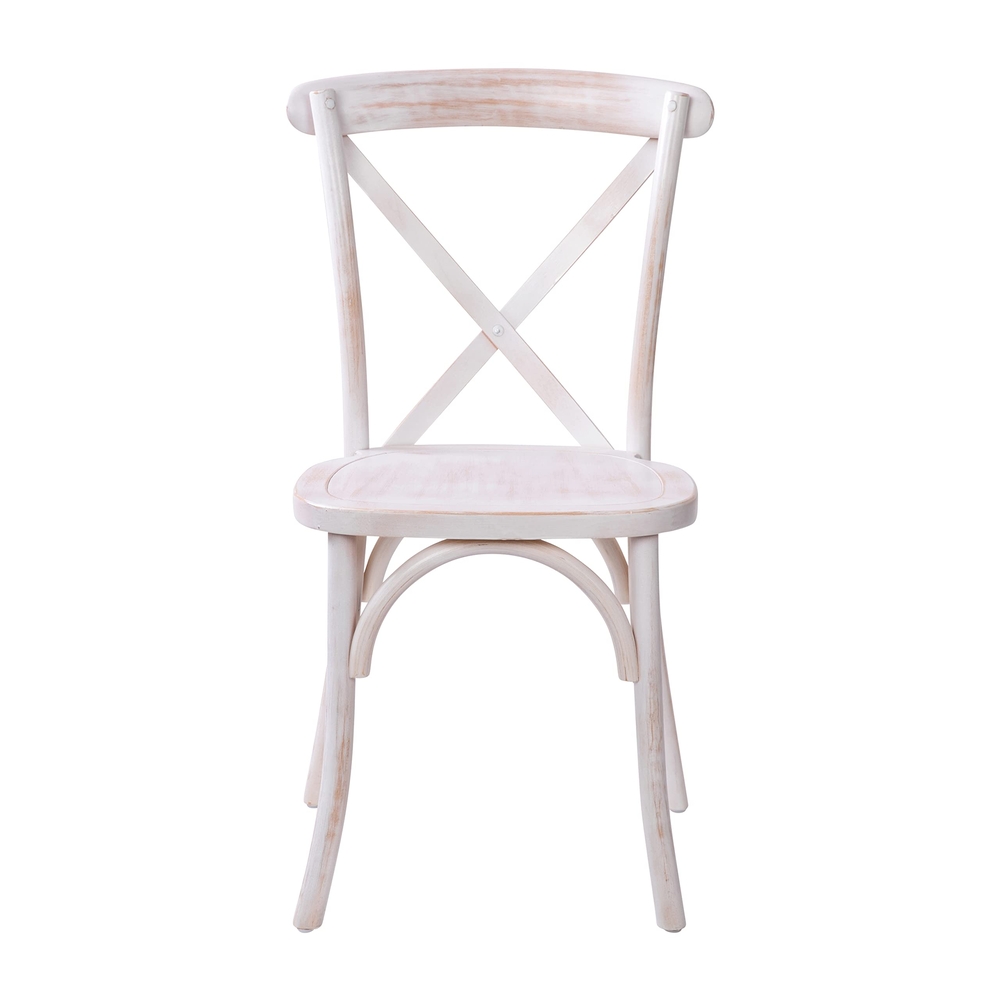 Wood Crossback Chair-Limewash
