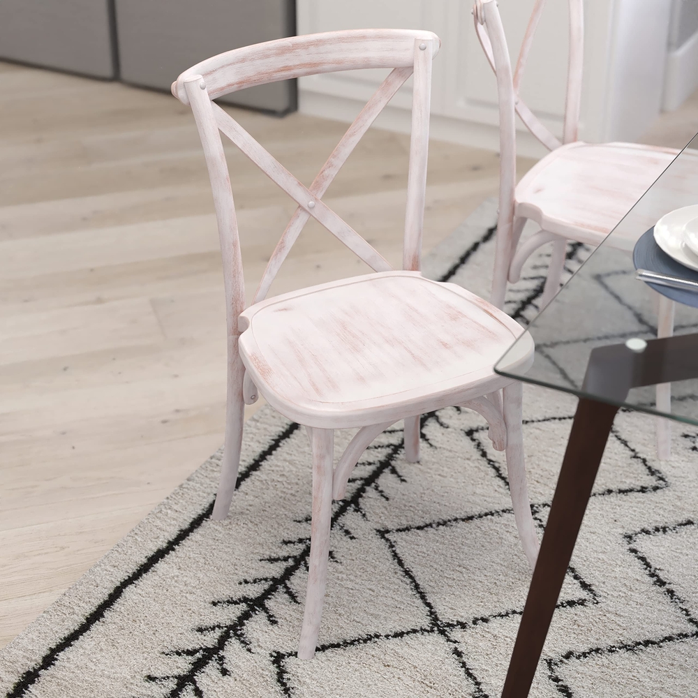 Wood Crossback Chair-Limewash