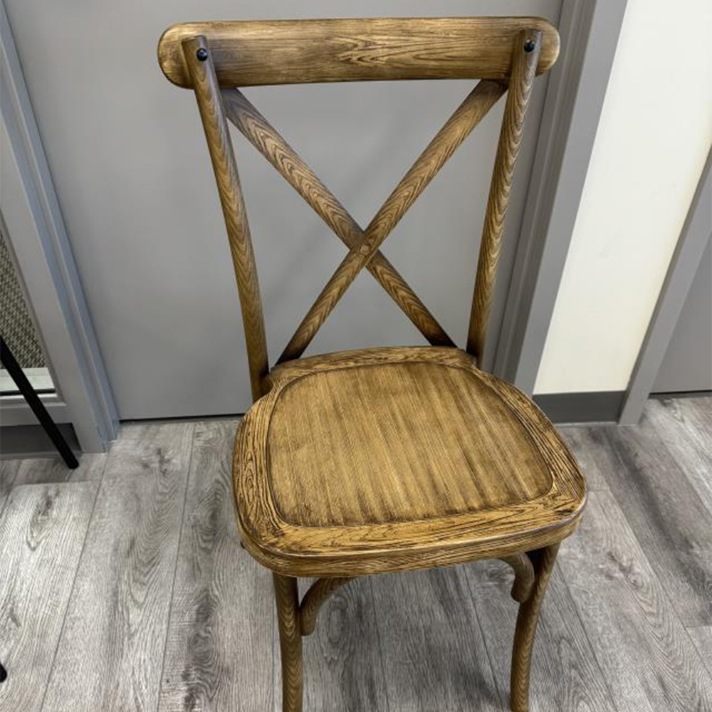 Resin Crossback Chair -Oak Textured