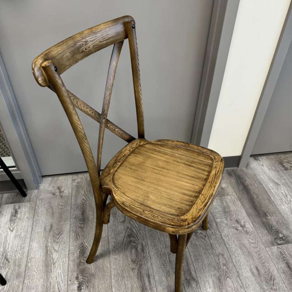 Resin Crossback Chair -Oak Textured