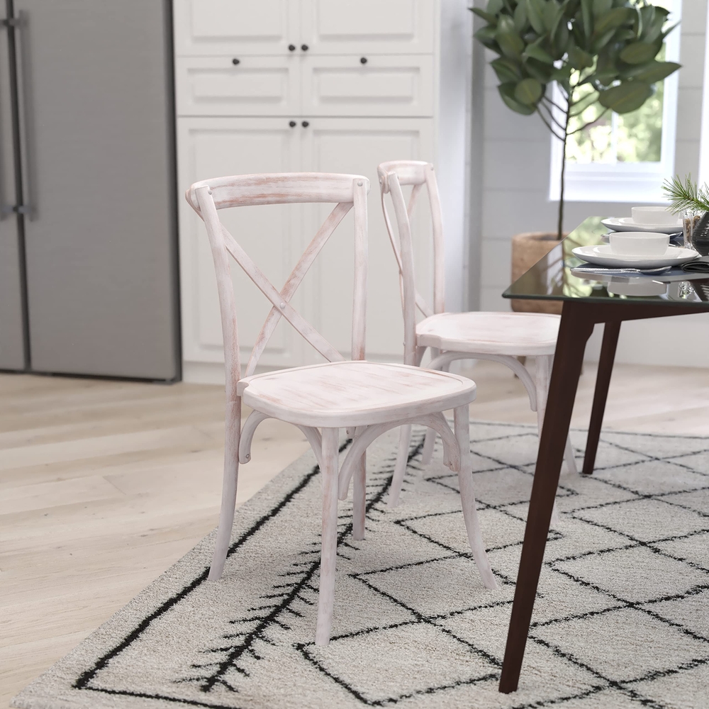 Wood Crossback Chair-Limewash
