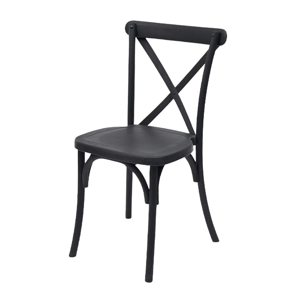Outdoor Black Resin Cross Back Chair for Event