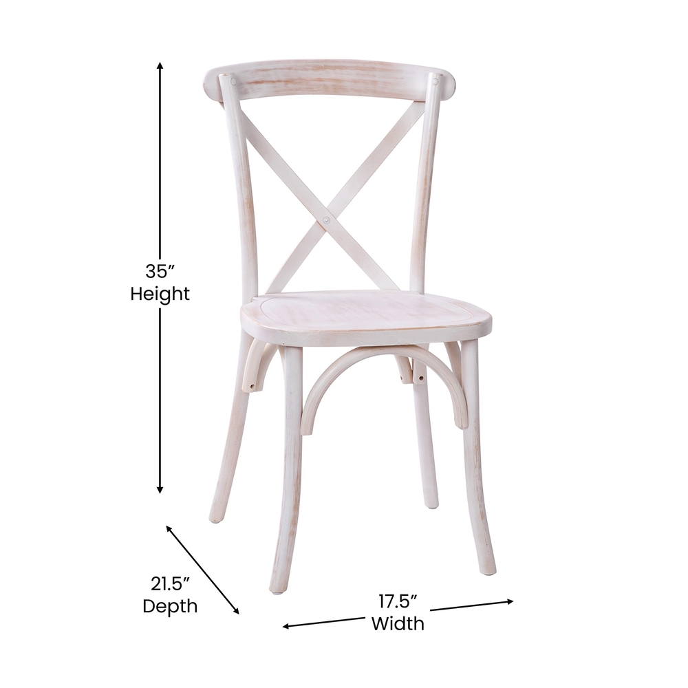 Wood Crossback Chair-Limewash