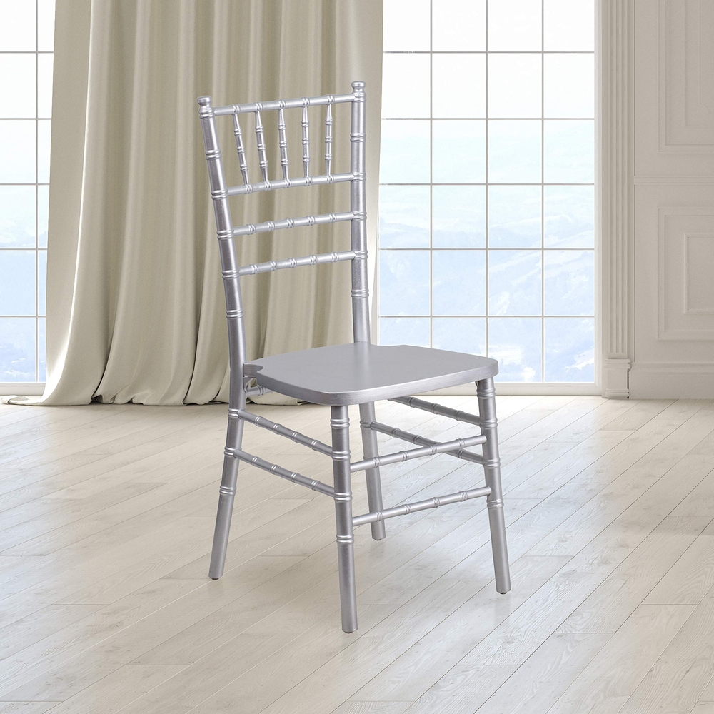 Silver Wood Stacking Chiavari Chair