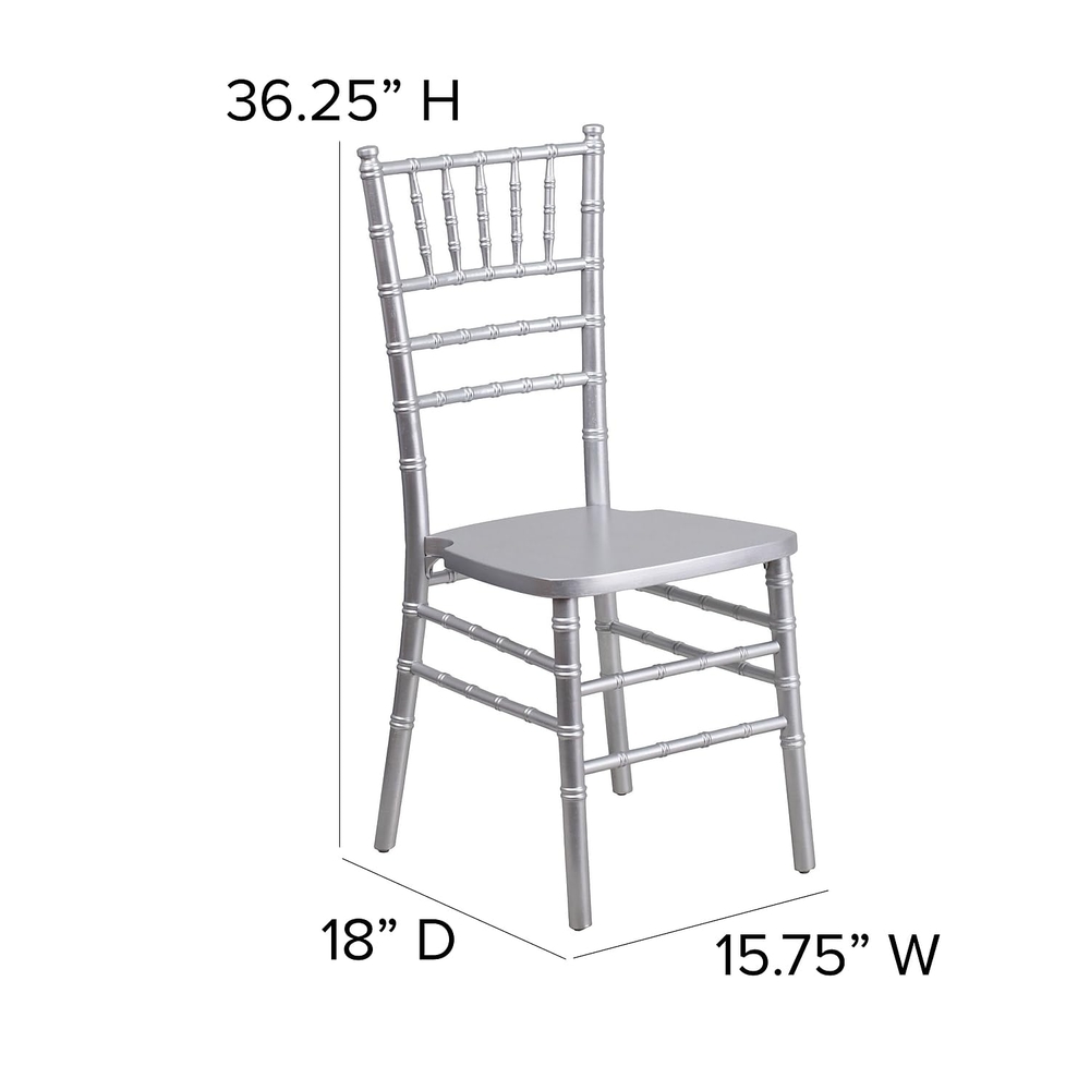 Silver Wood Stacking Chiavari Chair