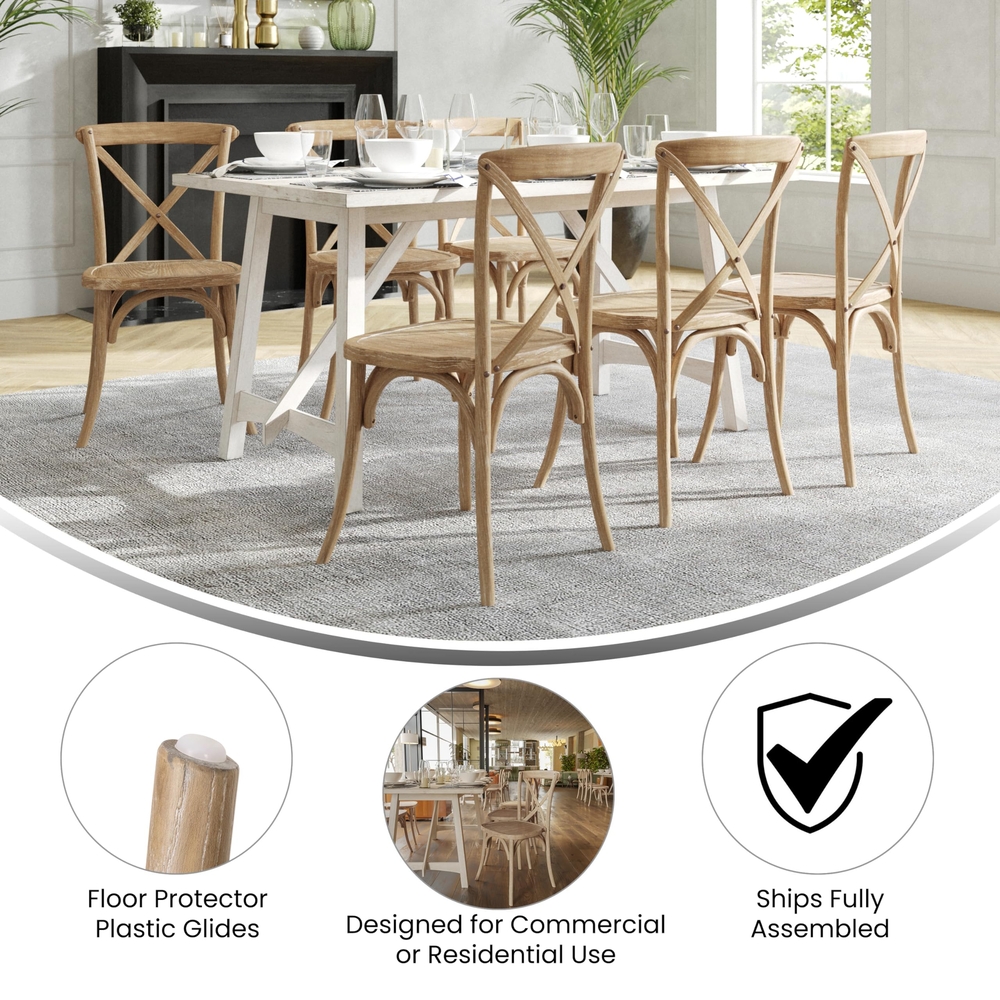 Crossback Chair-Natural With White Grain