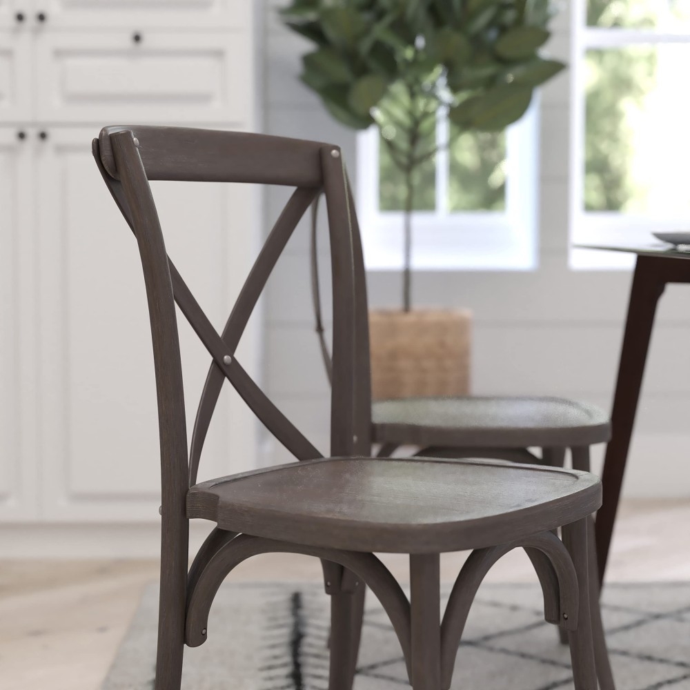 Grey Wood Crossback Chair
