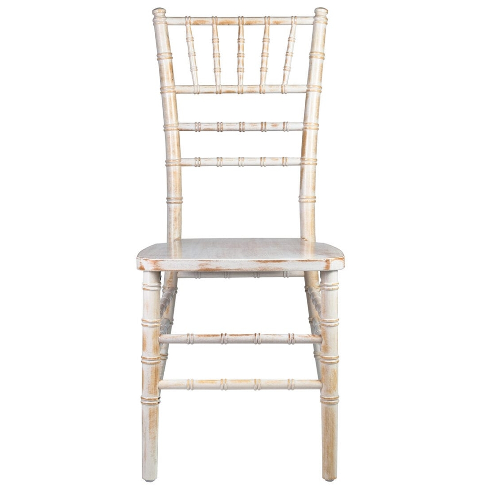 White Distressed Wood Chiavari Chair