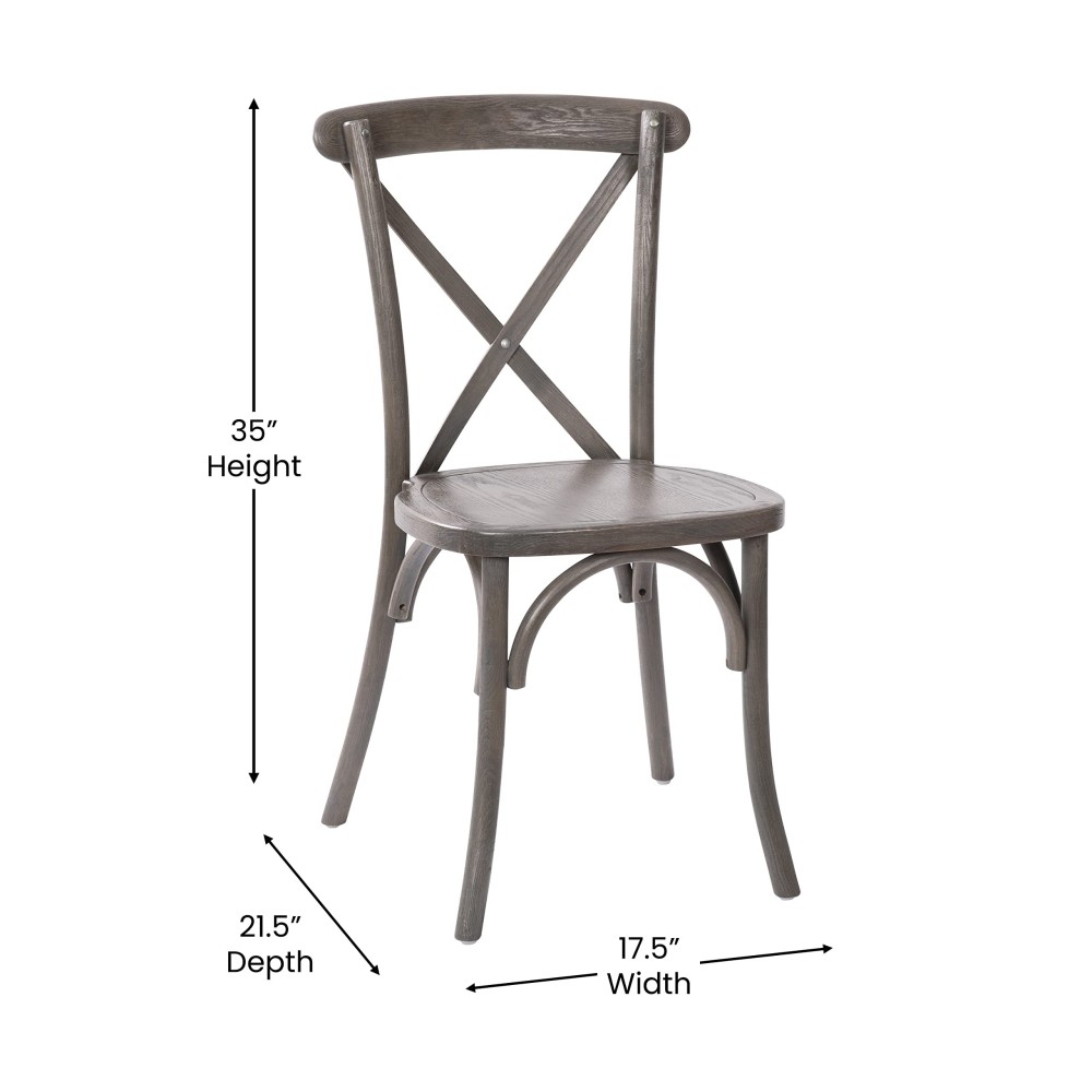 Grey Wood Crossback Chair