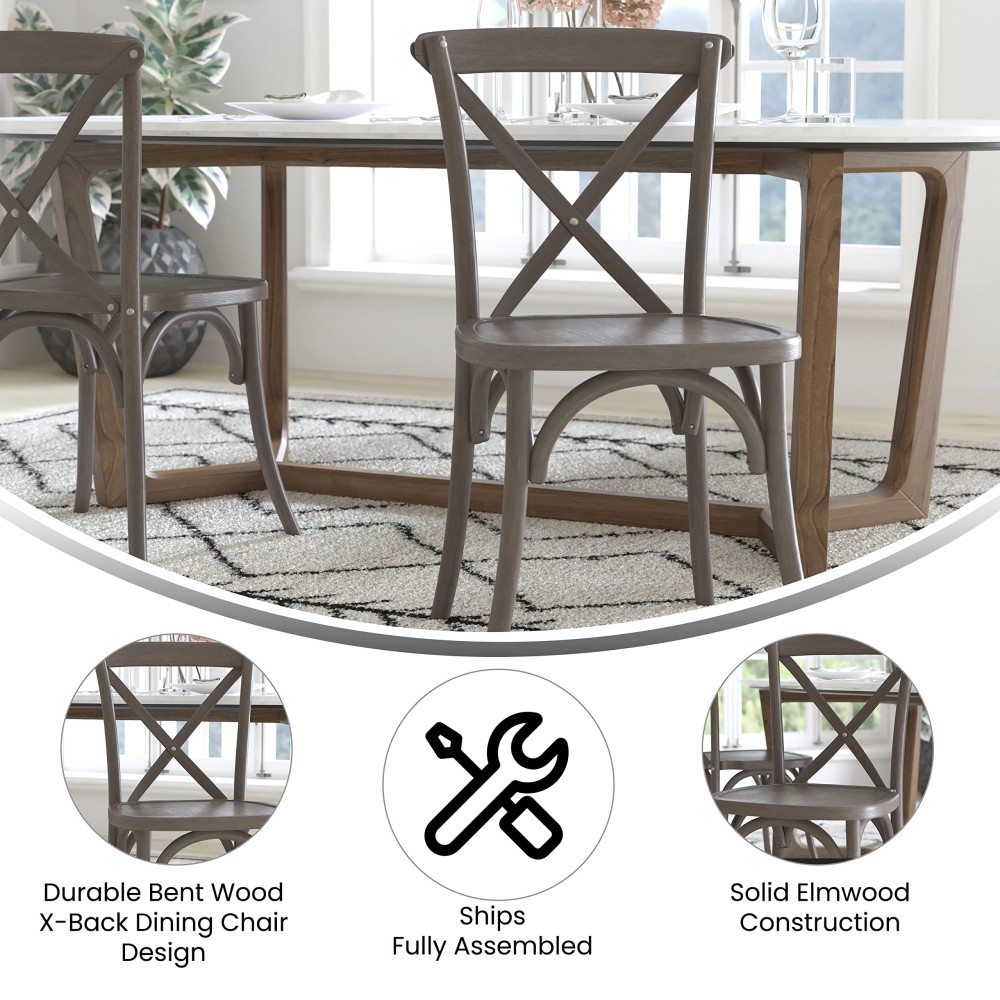 Grey Wood Crossback Chair