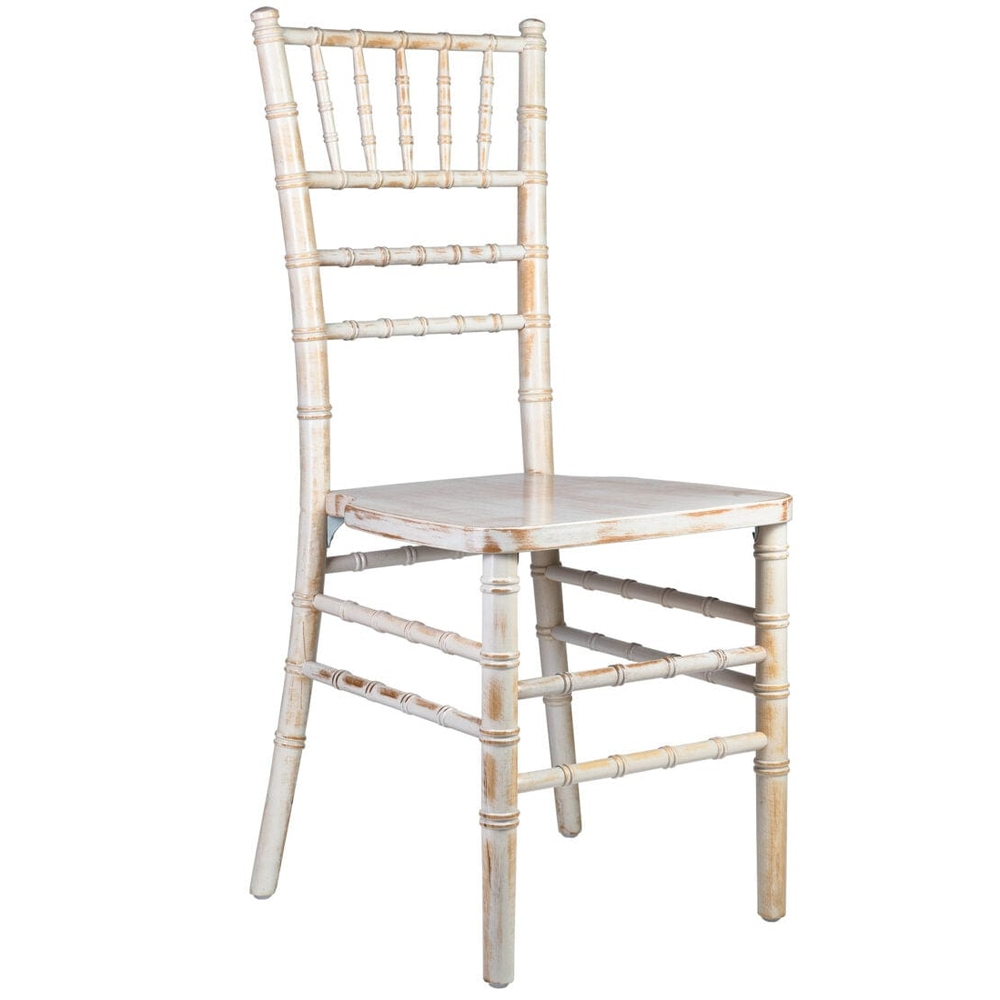 White Distressed Wood Chiavari Chair