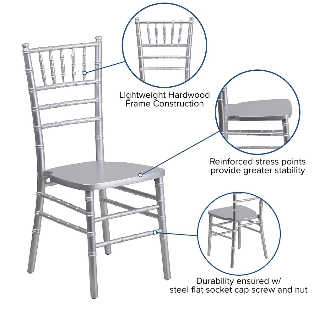 Silver Wood Stacking Chiavari Chair