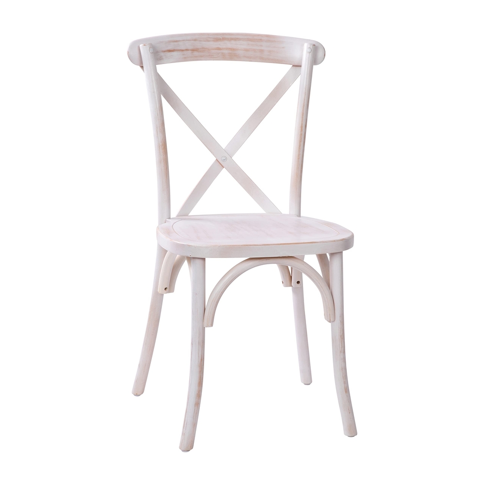 Wood Crossback Chair-Limewash
