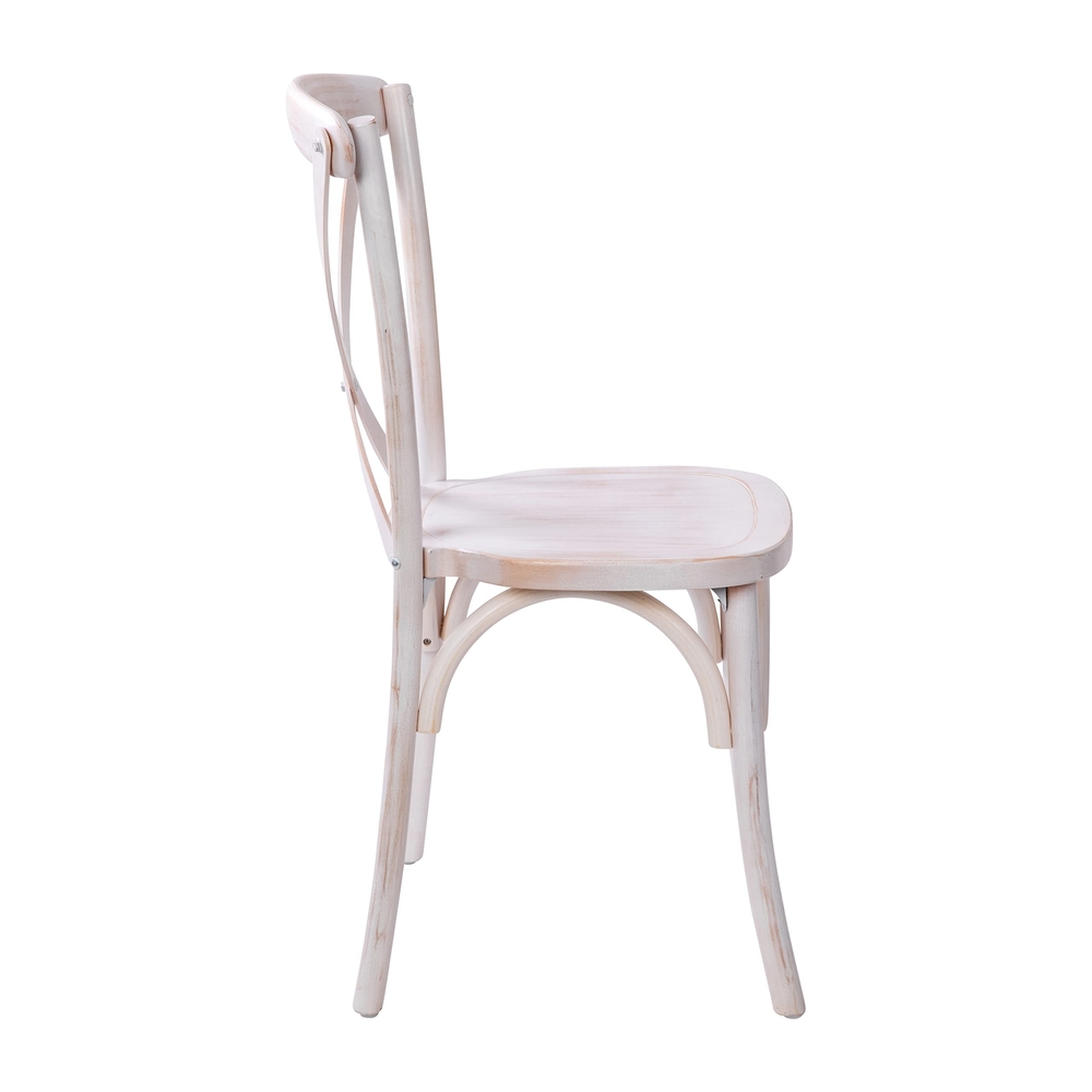 Wood Crossback Chair-Limewash