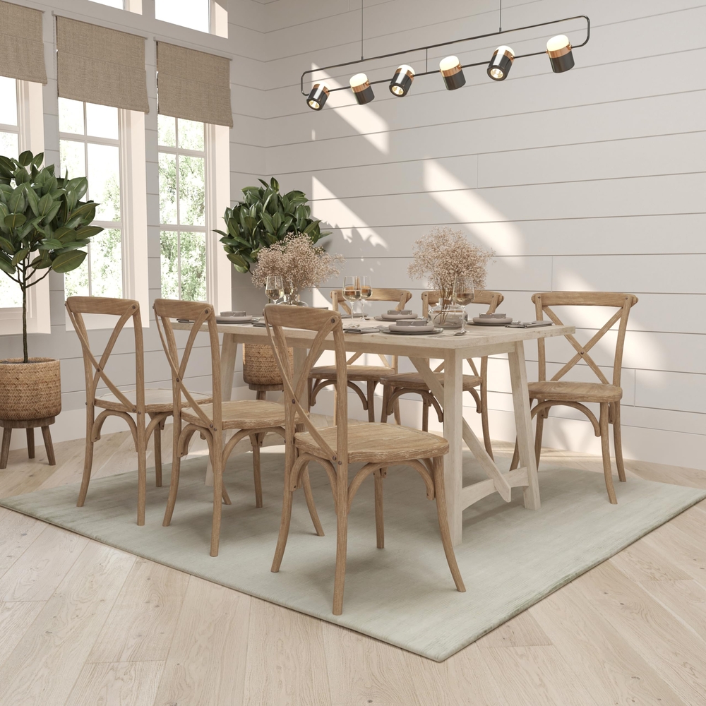 Crossback Chair-Natural With White Grain