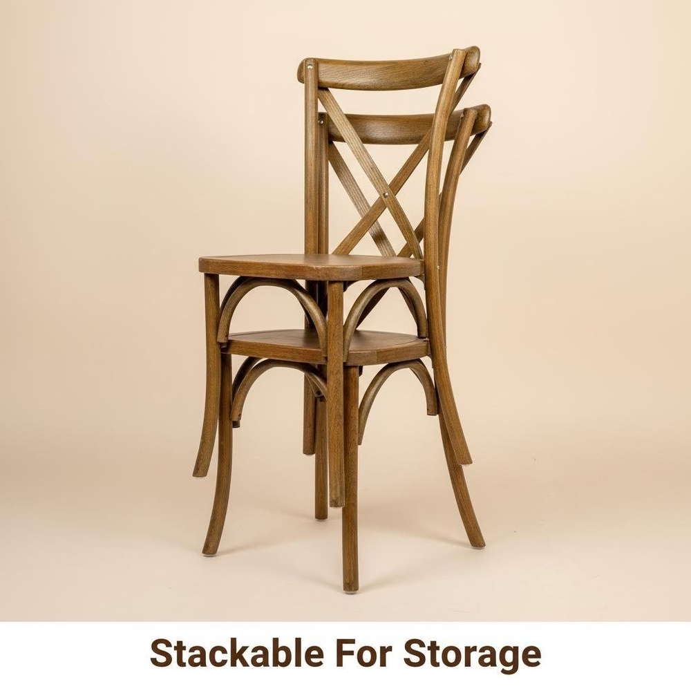 Wood Crossback Chair-Light Brown