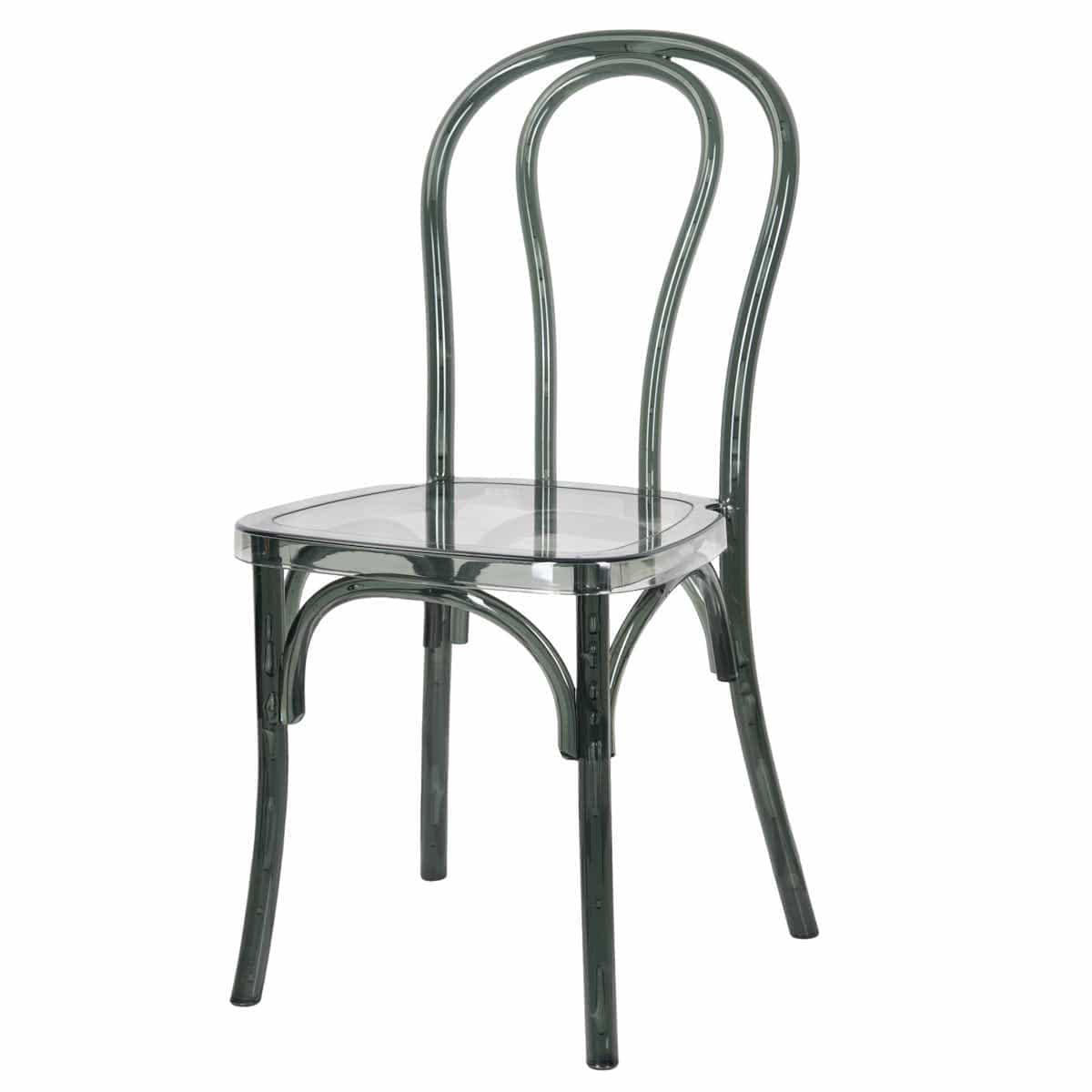 Clear Smoke Resin Bentwood Chair