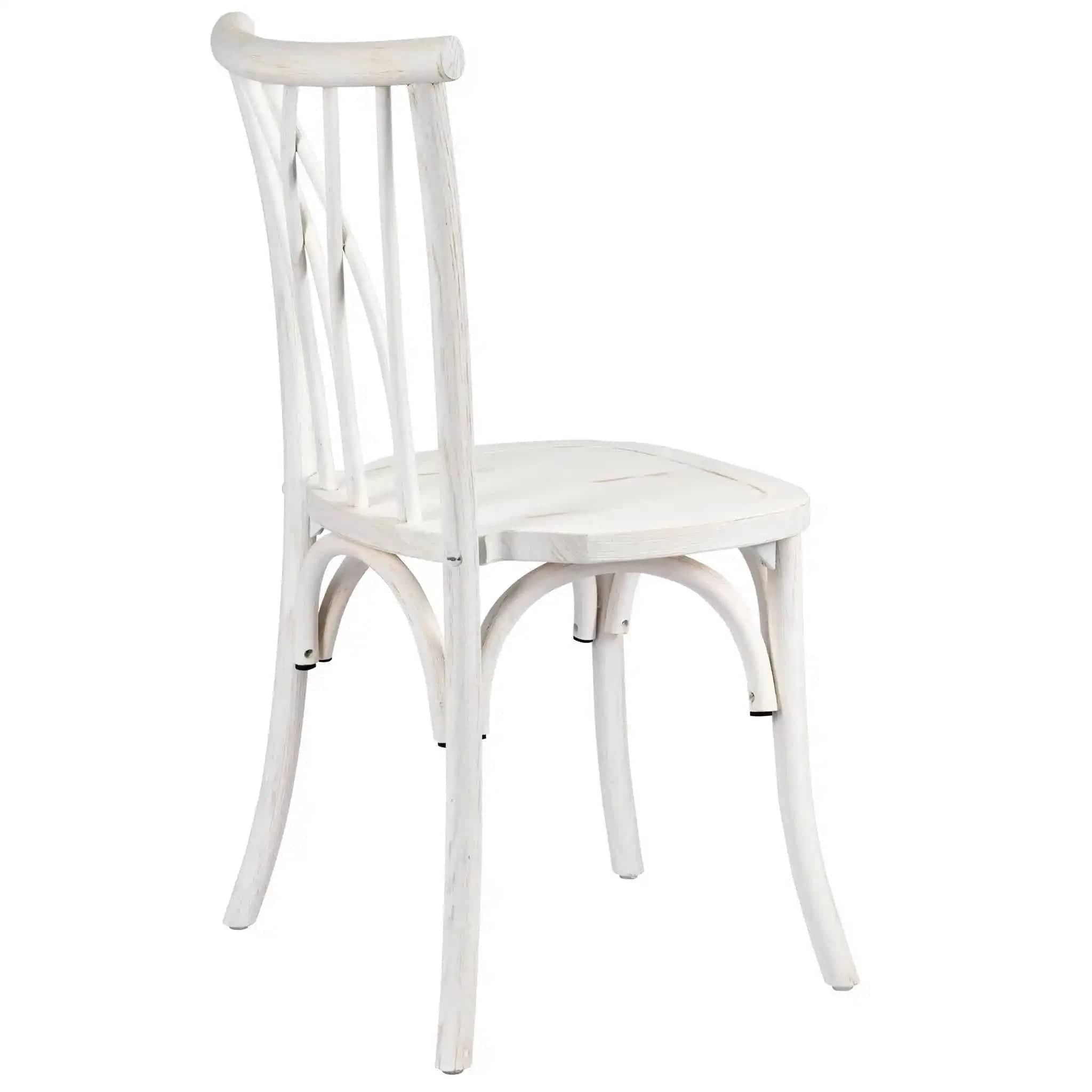 White Distressed Wood Willow Chair