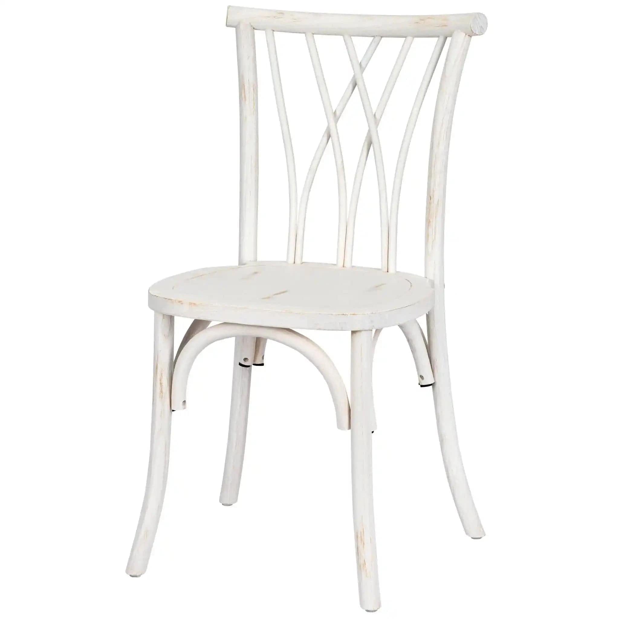 White Distressed Wood Willow Chair