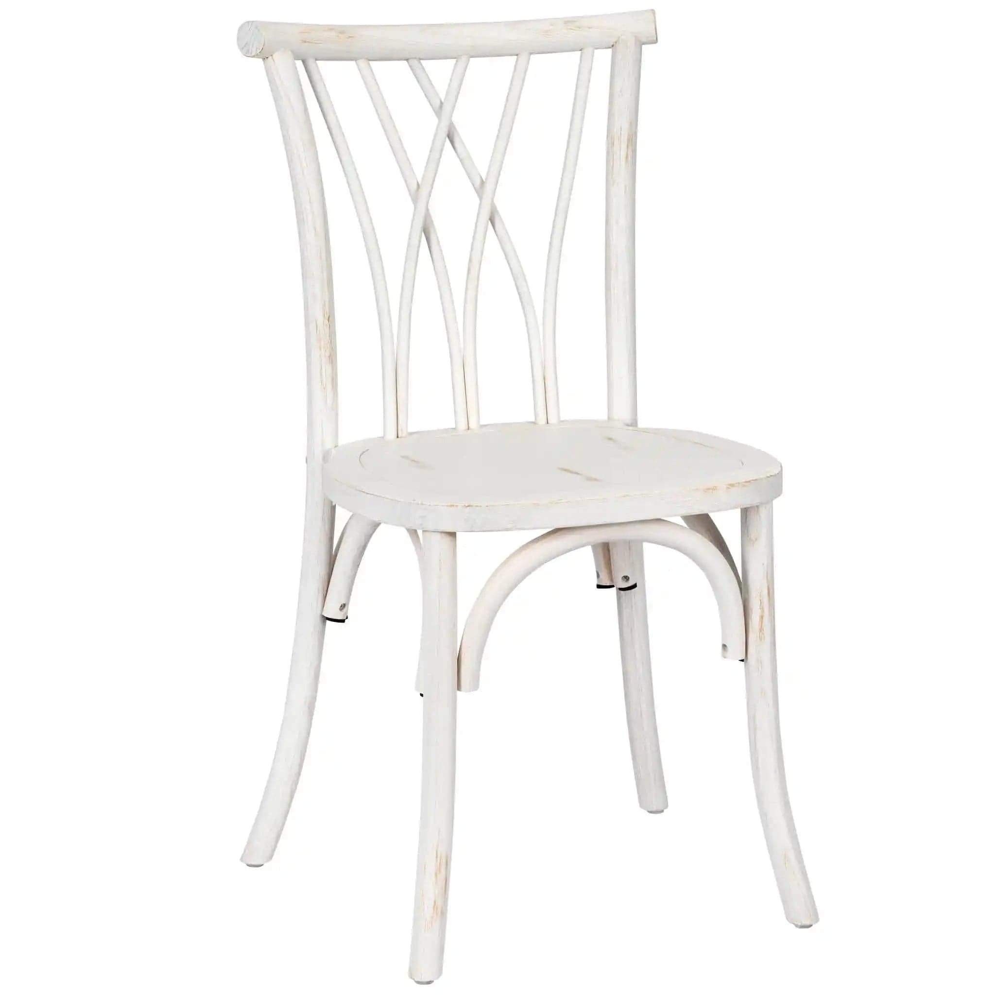 White Distressed Wood Willow Chair