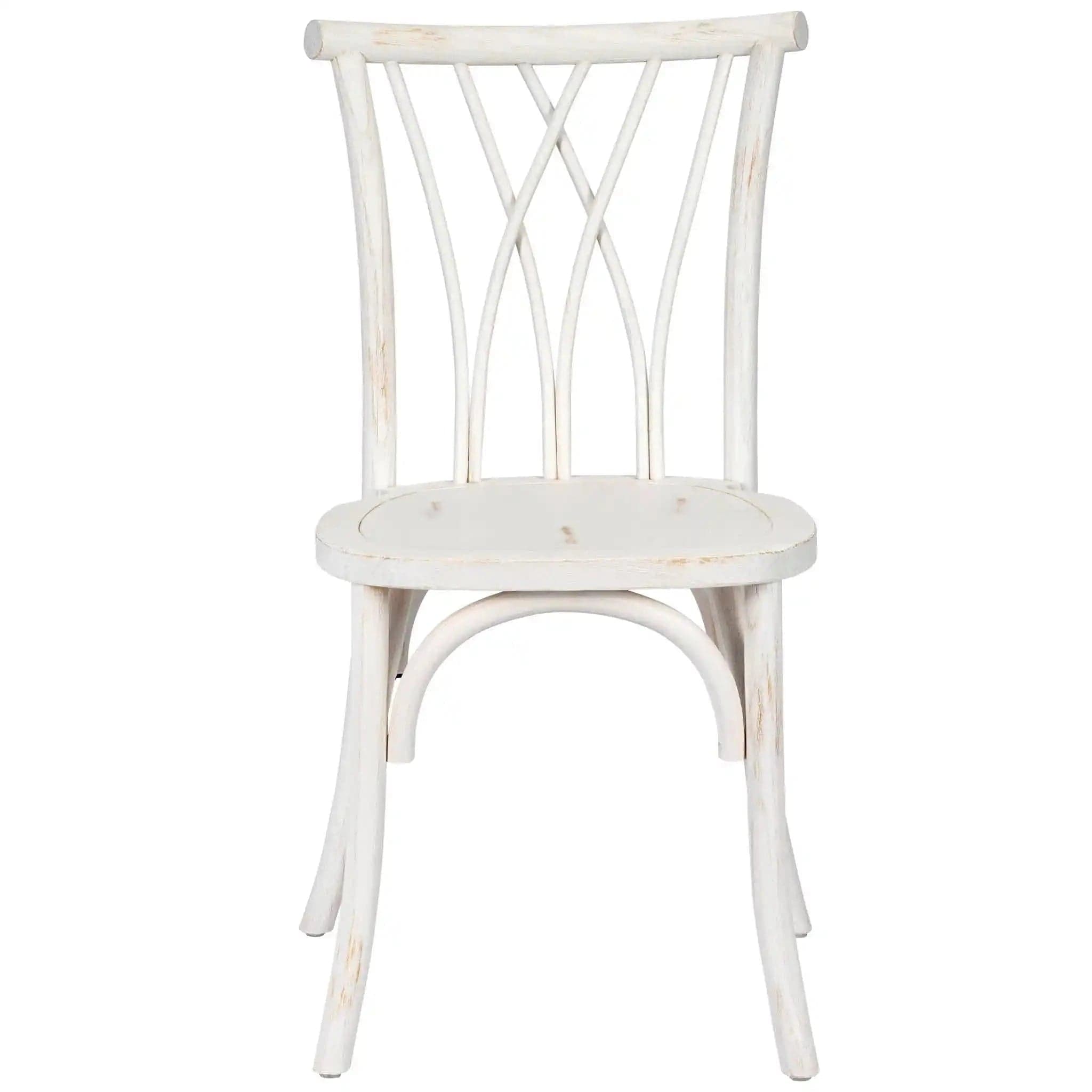 White Distressed Wood Willow Chair