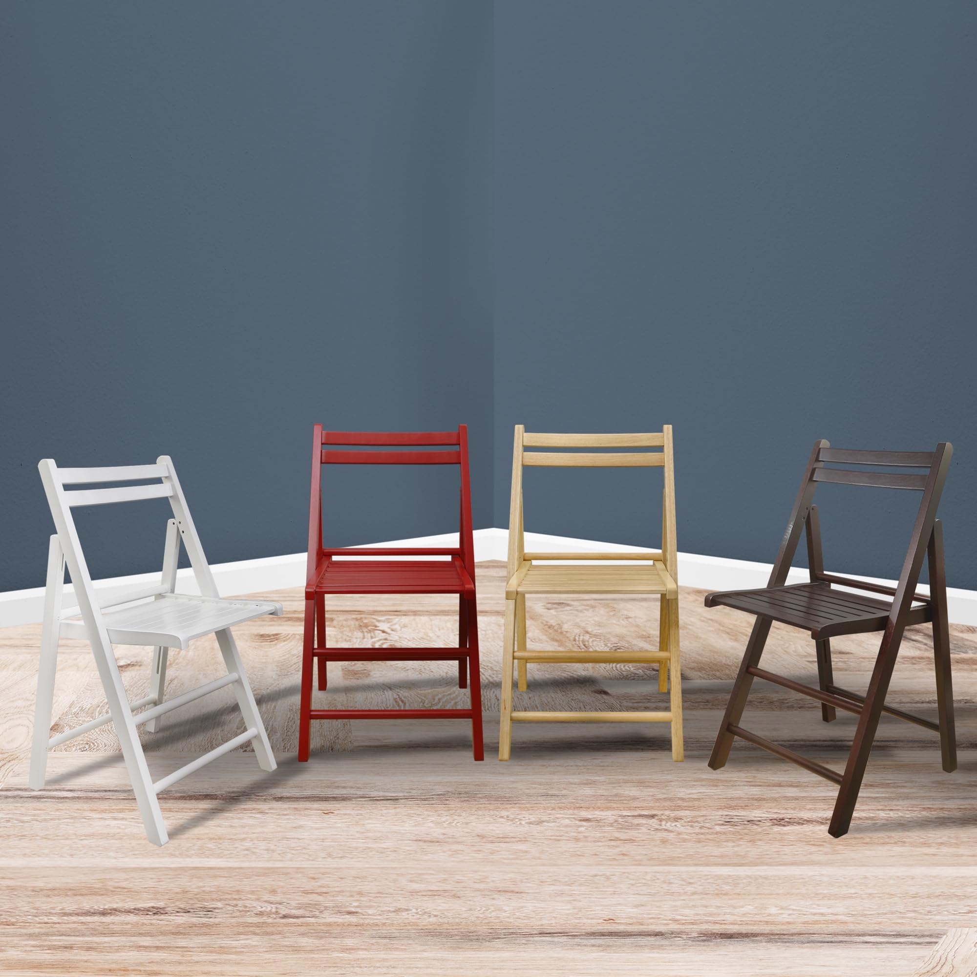 Wooden Folding Chairs-White