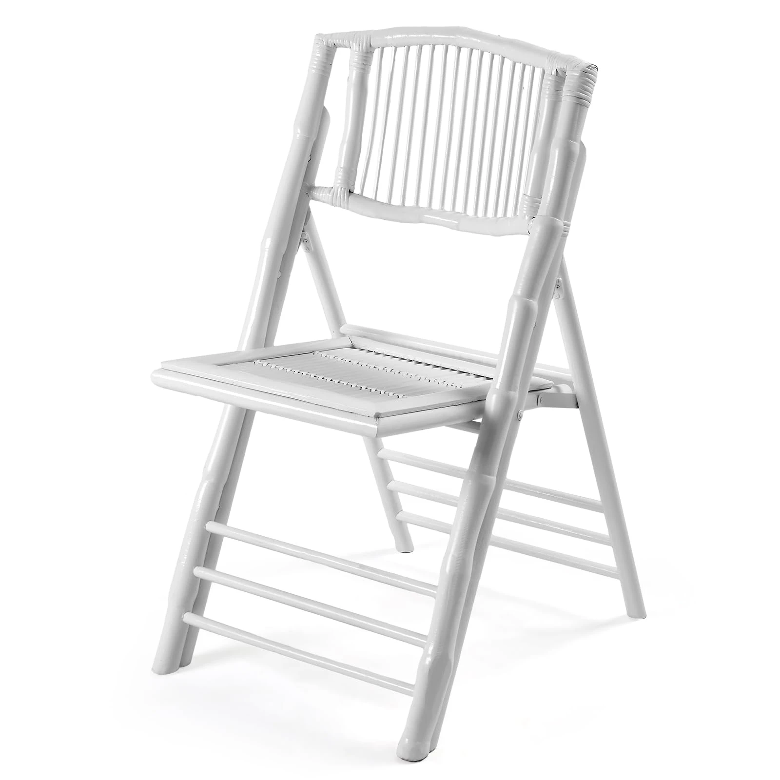 Sedia pieghevole in bamb&ugrave; bianco