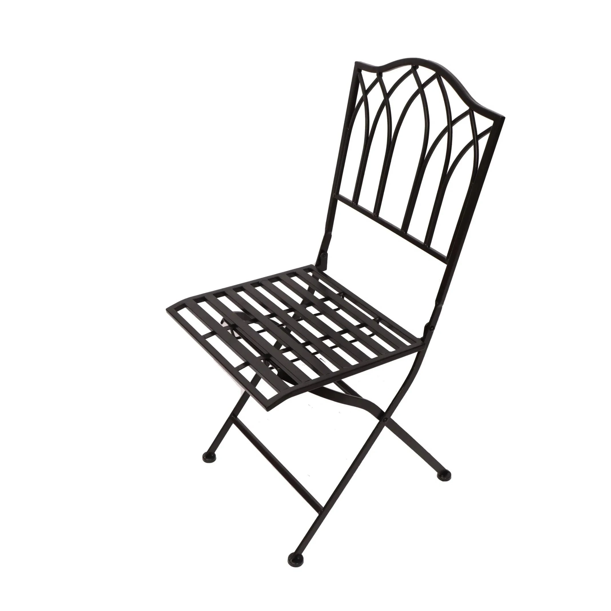Sedia pieghevole da giardino in metallo bistrot francese nero