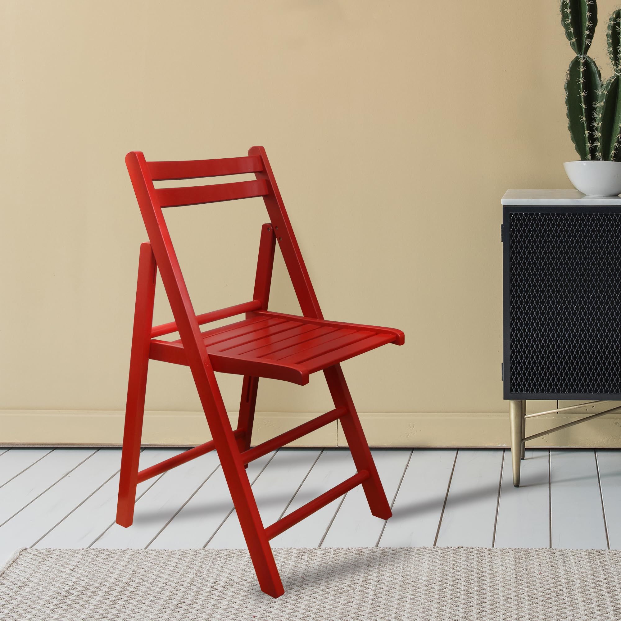 Red Wooden Folding Chair