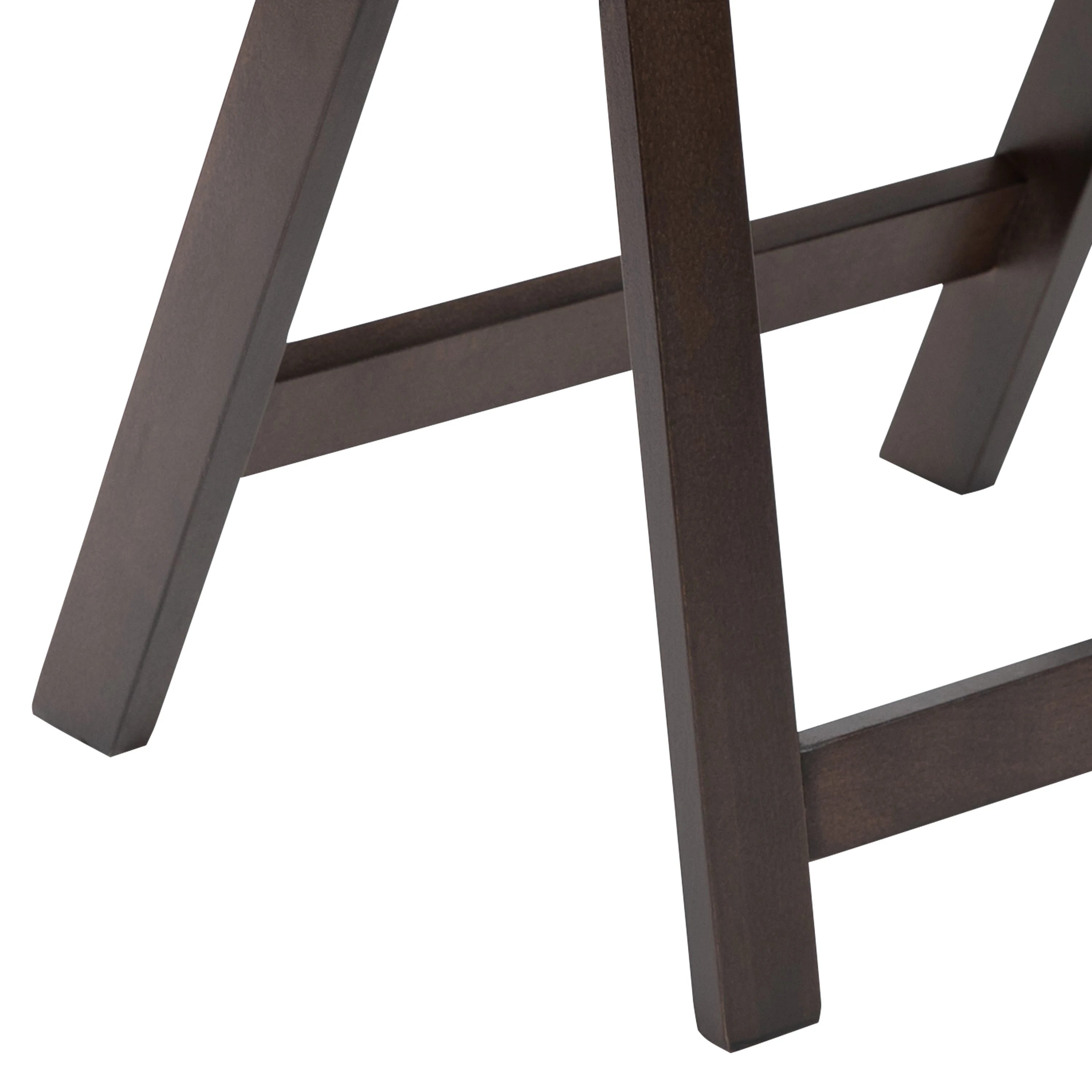 Sedia pieghevole in legno di mogano con seduta imbottita in vinile