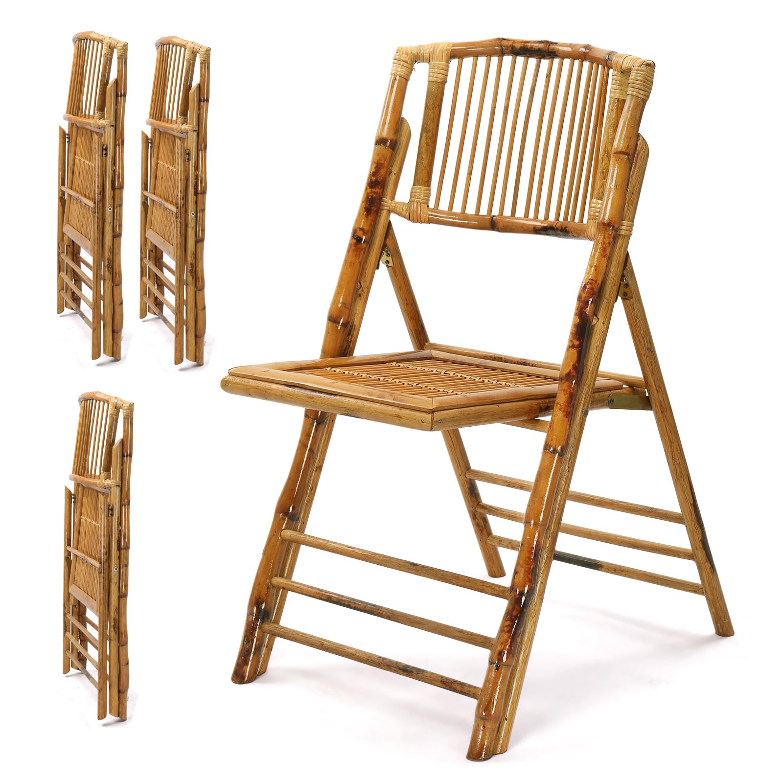 Bamboo Folding Chairs-Brown