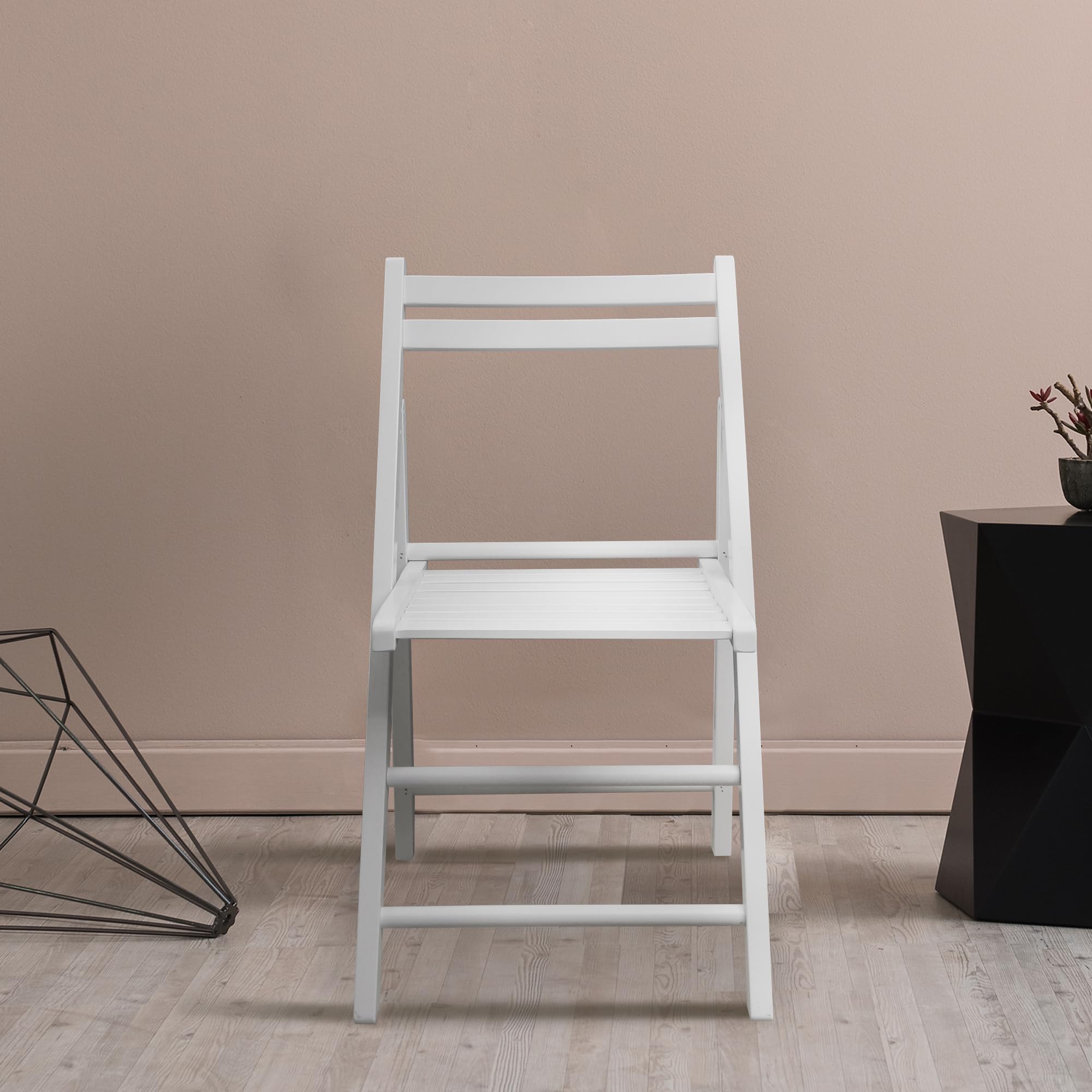 Wooden Folding Chairs-White
