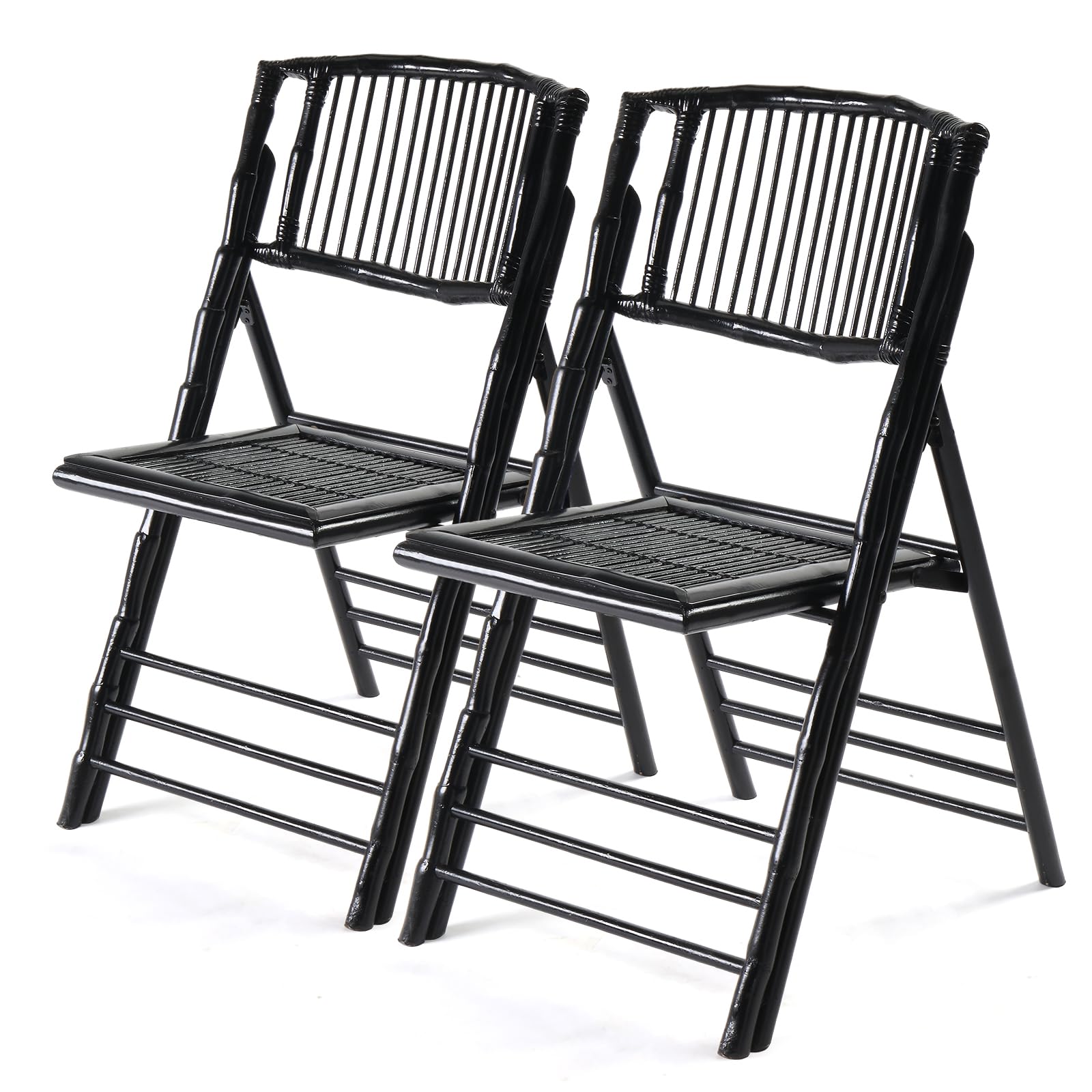 Bamboo Folding Chairs-Black