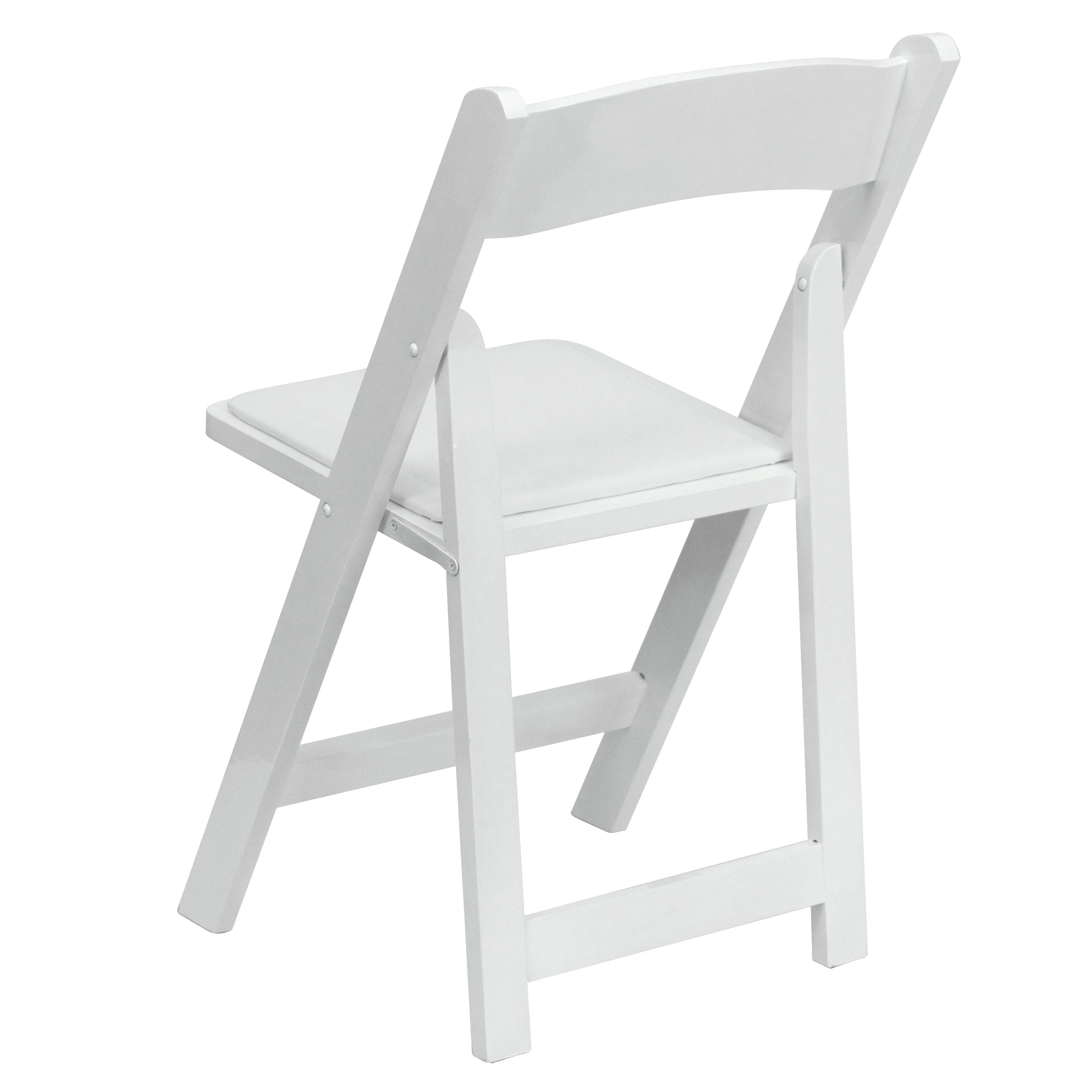 Sedia pieghevole in legno bianco imbottito