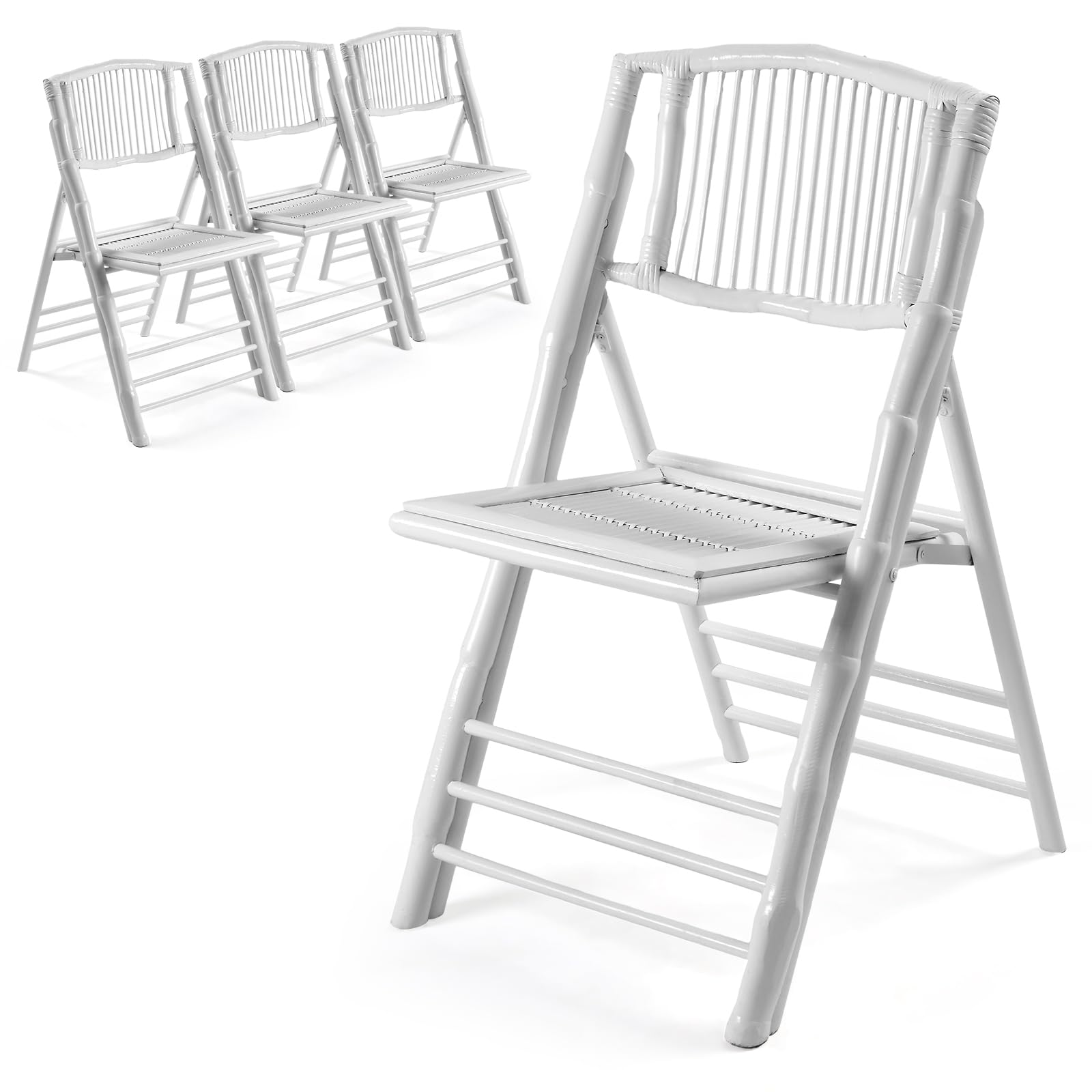 White Bamboo Folding Chair