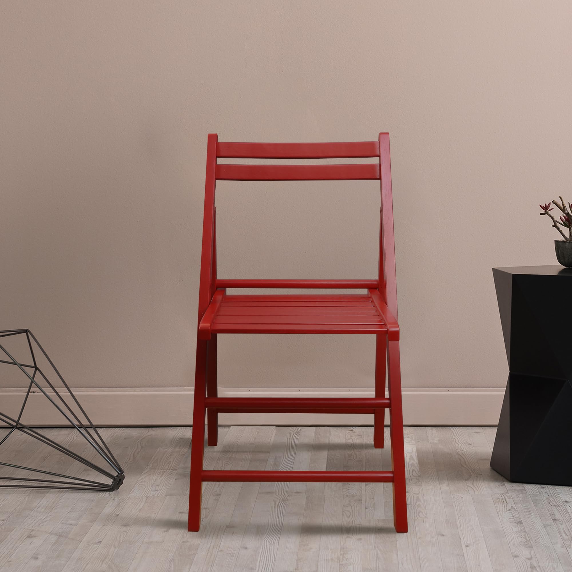Red Wooden Folding Chair