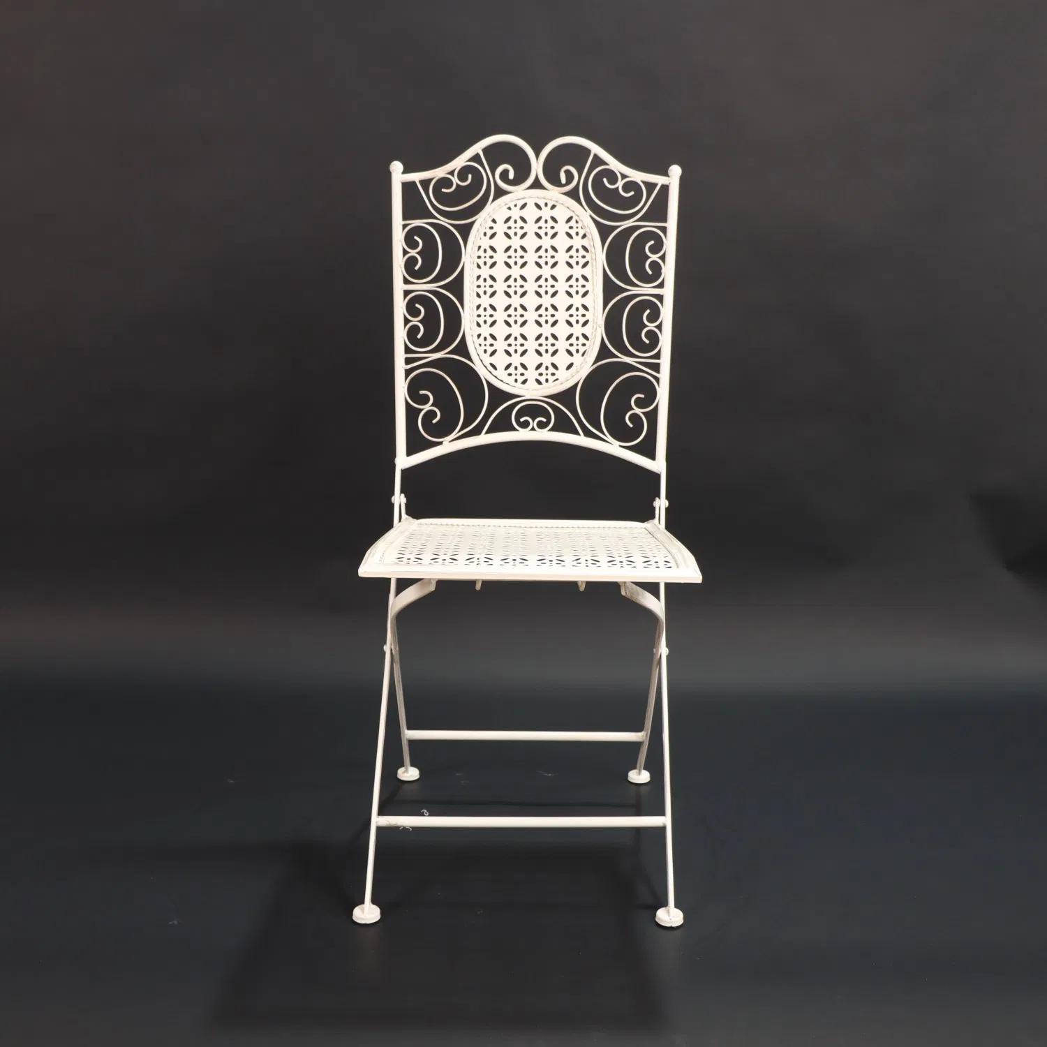 Vintage Metal Folding Chair with Square Seat