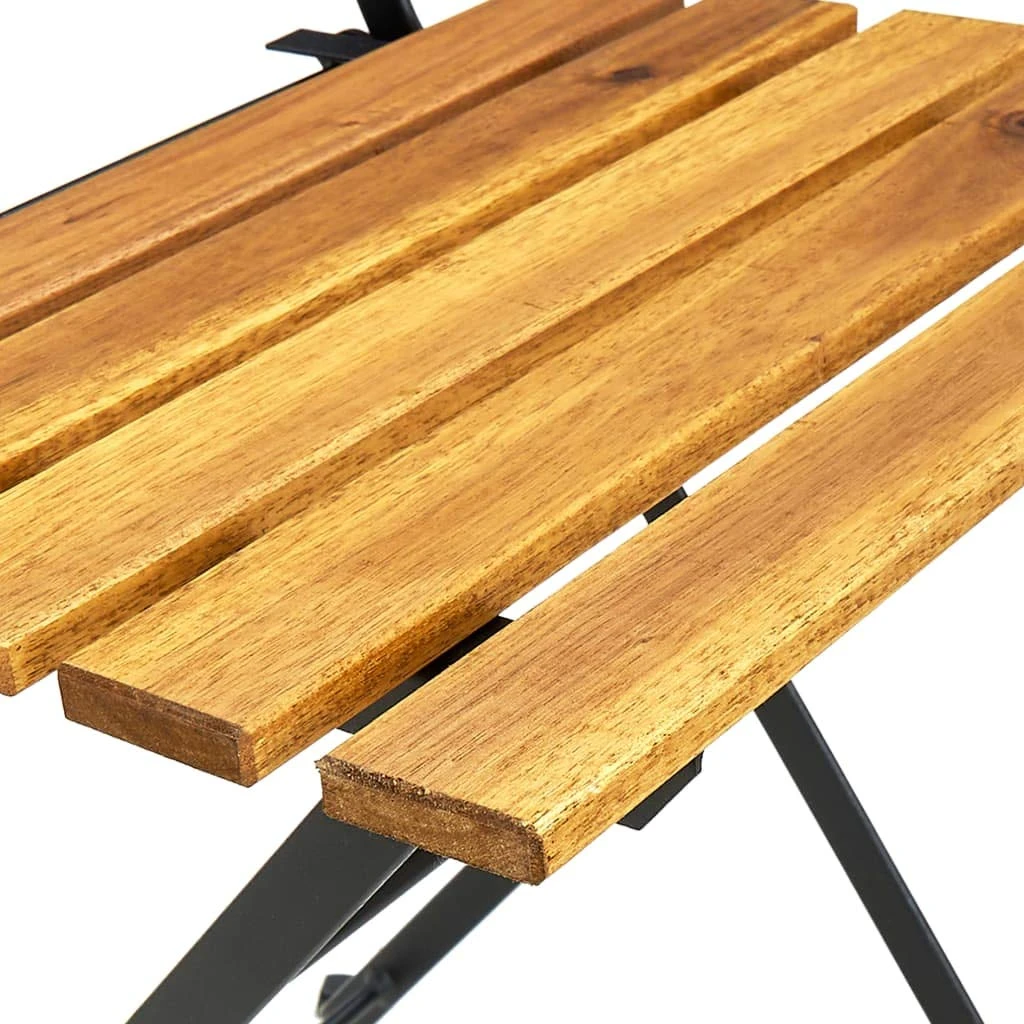 Sedia da bistrot pieghevole in legno e metallo nero