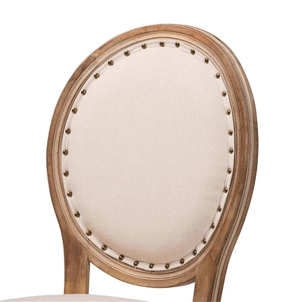 Sedia Louis in legno-tessuto marrone antico beige