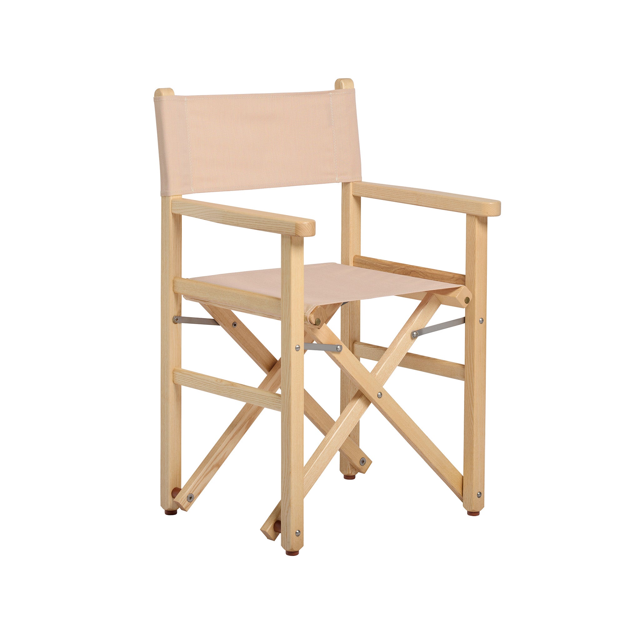Folding Directors Chair - Natural Wood with Cava Beige Fabric