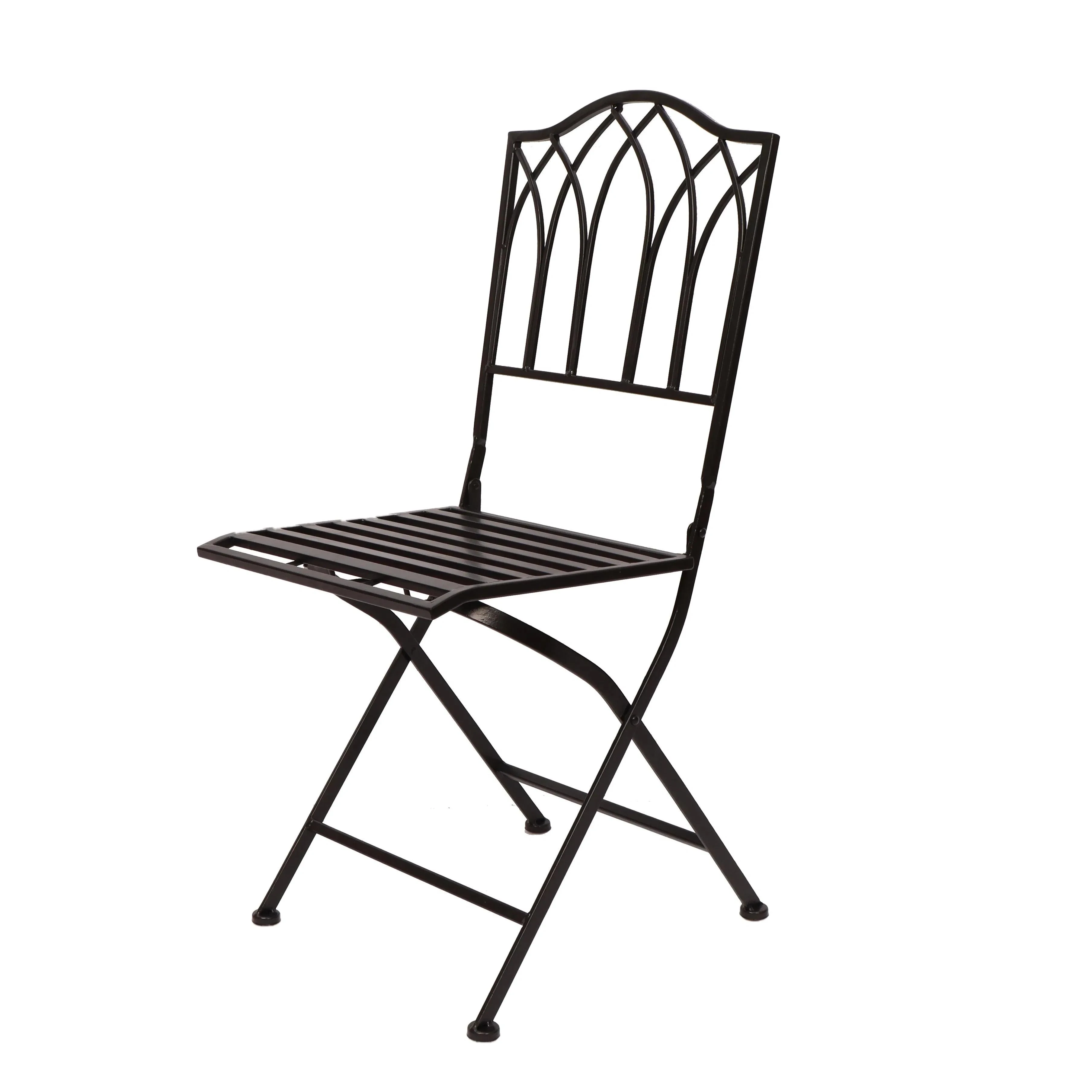 Sedia pieghevole da giardino in metallo bistrot francese nero
