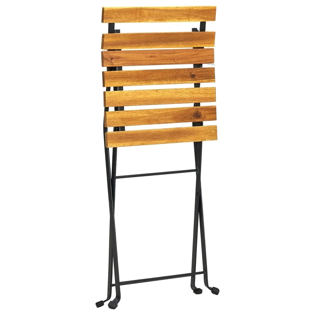 Sedia da bistrot pieghevole in legno e metallo nero