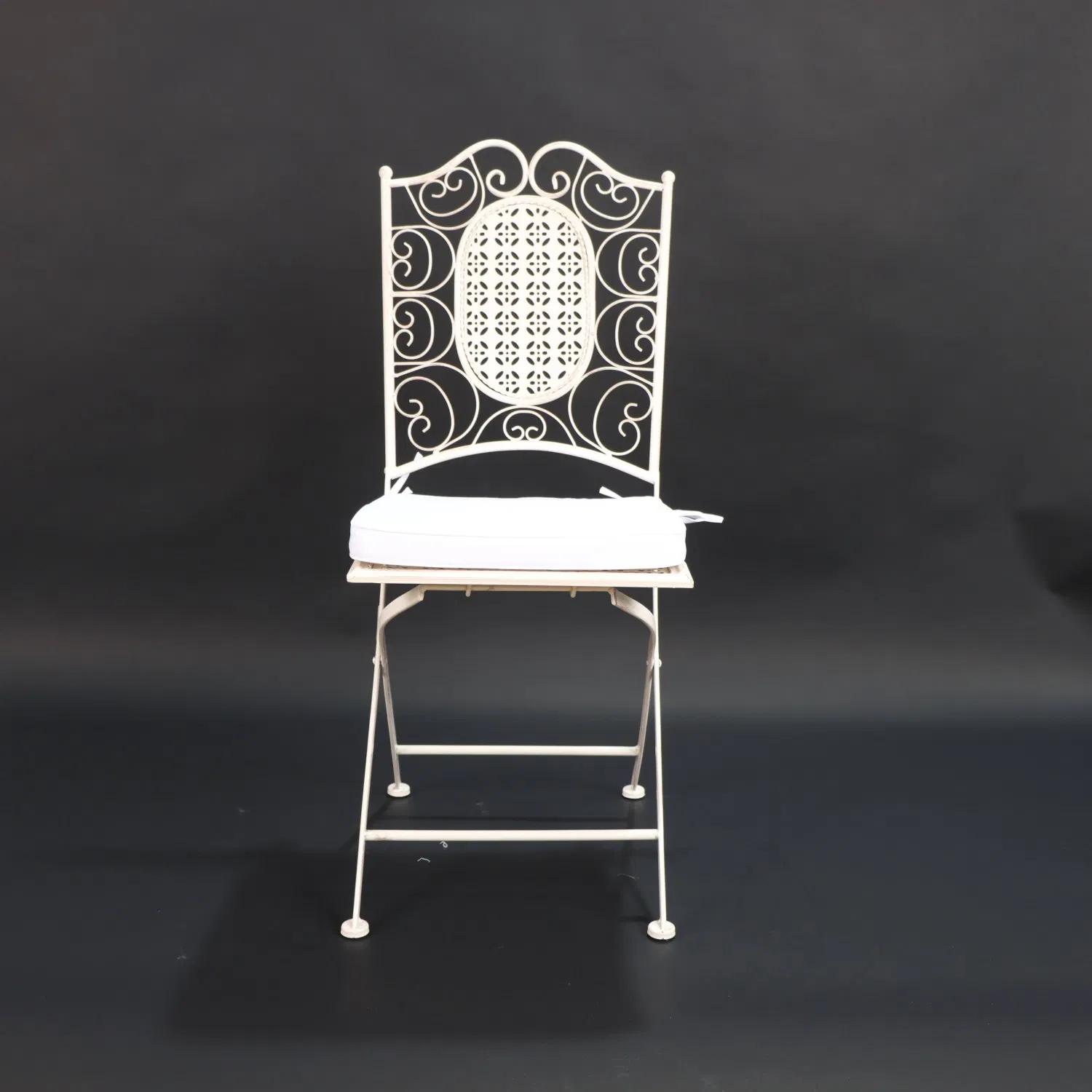 Vintage Metal Folding Chair with Square Seat