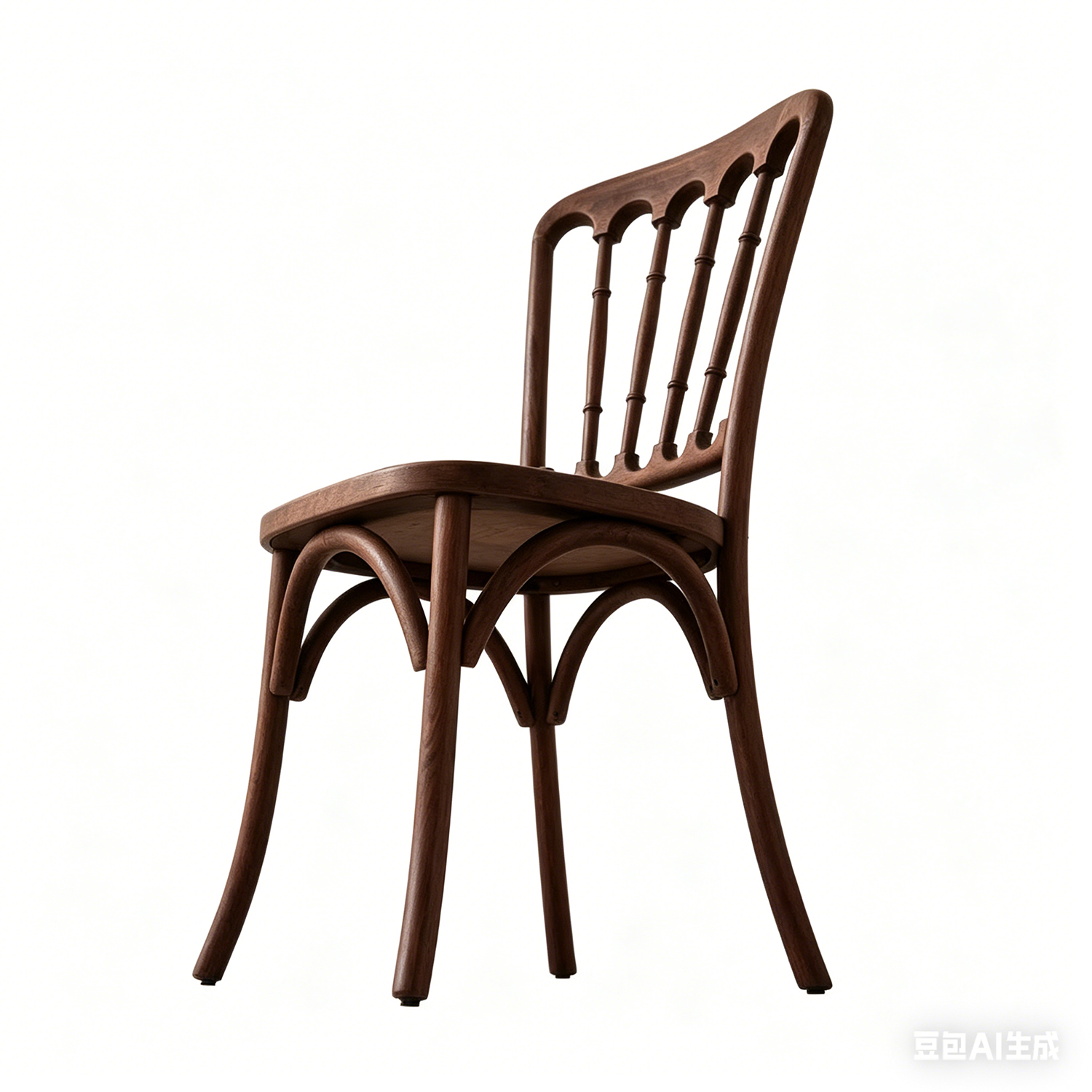 Wood Napoleon Wedding  Chair-Walnut